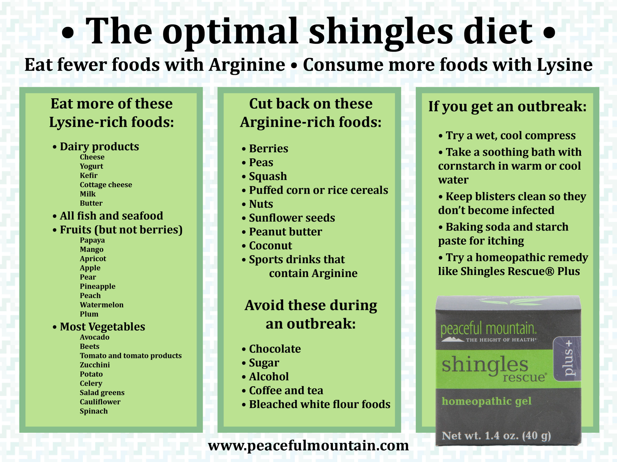 The Shingles Diet Peaceful Mountain